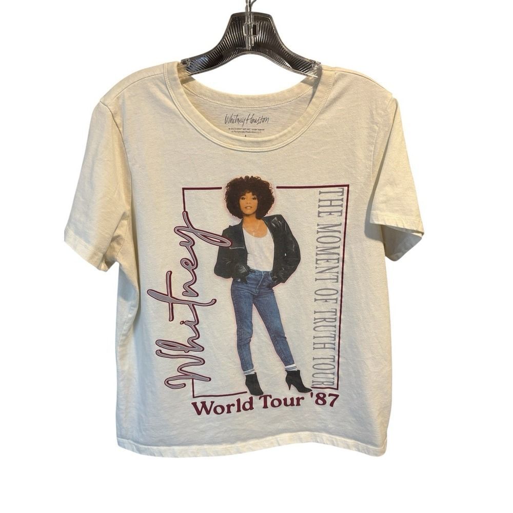 Whitney Houston Moment of Truth Tour ‘87 Short Sleeve Shirt Women's Large